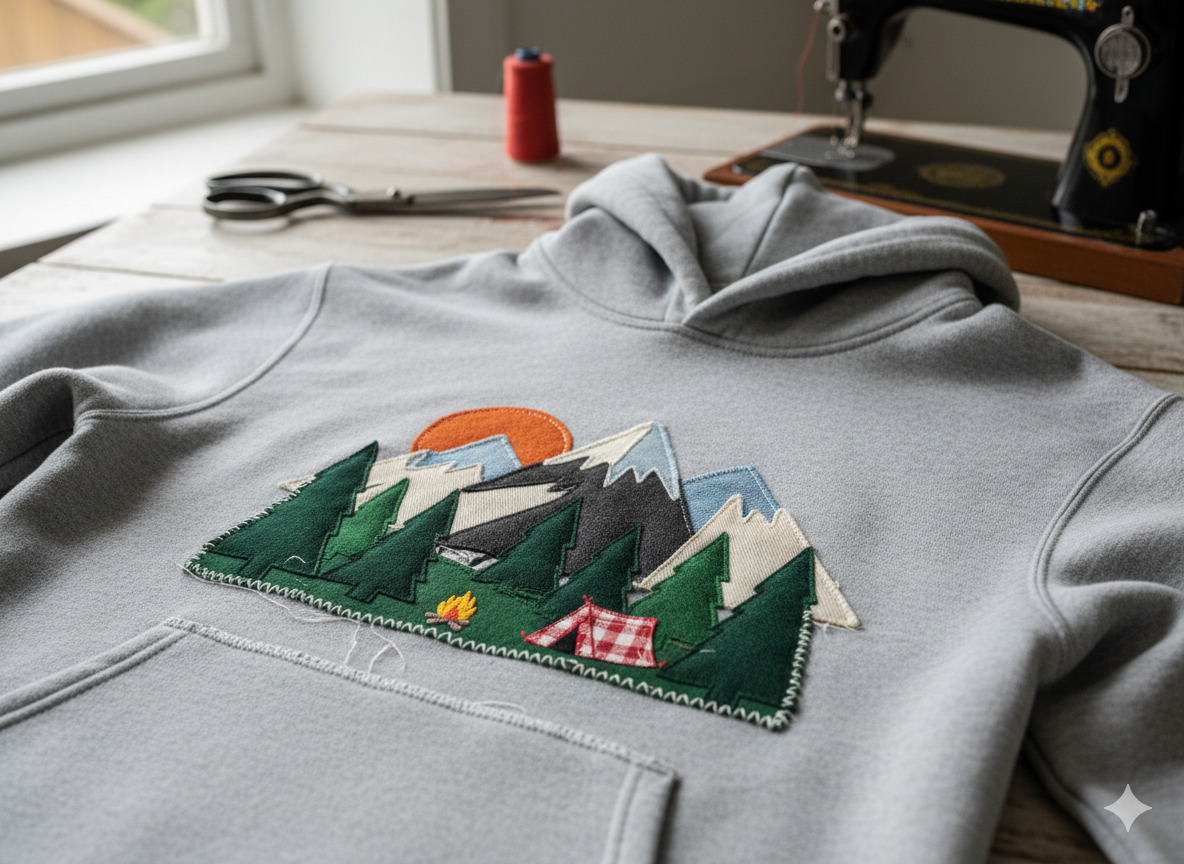 Appliqué design on hoodie